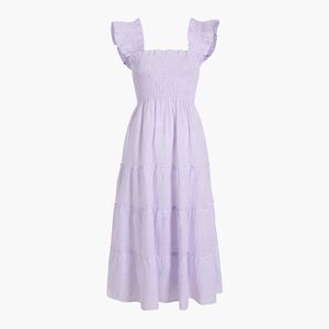 Hill House The Ellie Nap Dress - Lilac Stripe Linen size Large NWT